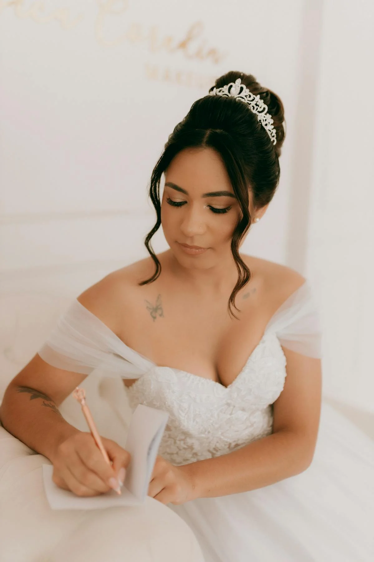 Bride during her wedding planning session