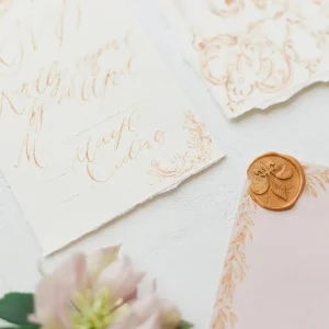 Recycled mulberry paper wedding invites