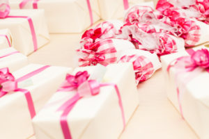 pink party favor boxes