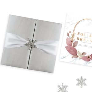 White winter wedding invitation design from Dennis Wisser