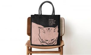 Custom printed jute shopping bag