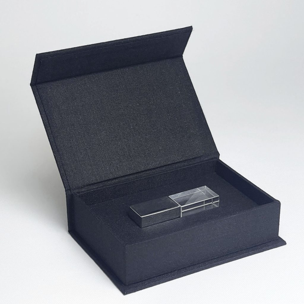 Picture shows small black linen photo box, featured on DennisWisser.com