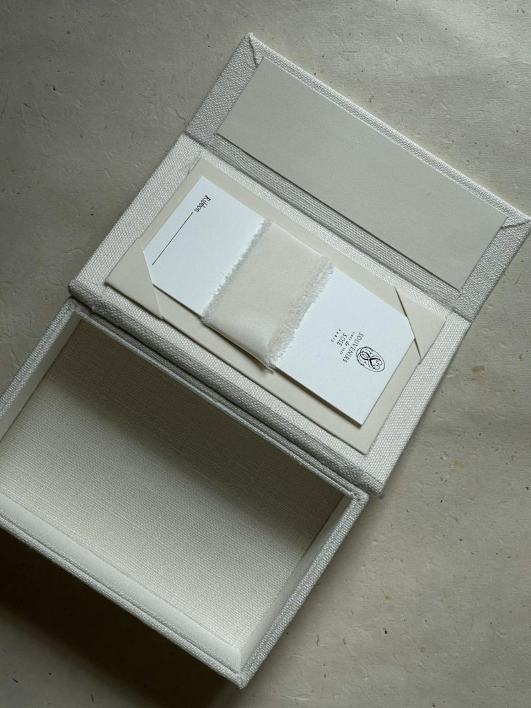 Linen invitation box