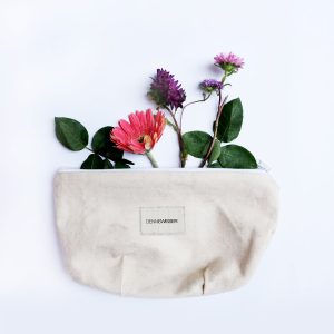 Plain cotton cosmetic bag from Chiang Mai, Thailand