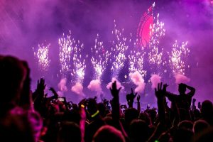 Picture of large personal party event with celebrity singer