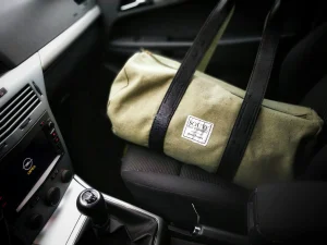Canvas bag with custom logo label for branding