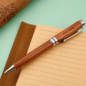 Custom laser engraved wooden pen