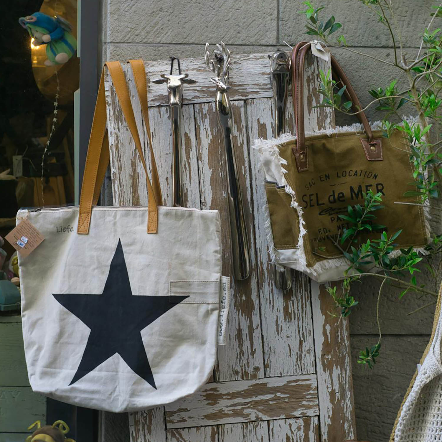Linen tote bag with custom print Linen tote bag from Chiang Mai wholesale shop