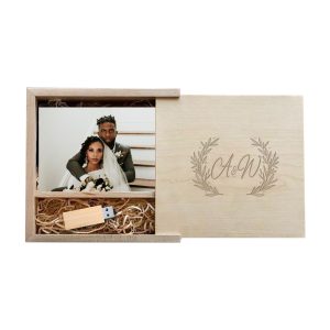Wooden wedding keepsake box crafted in Chiang Mai, Thailand