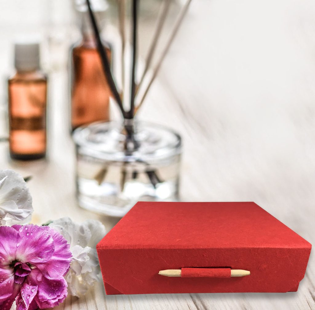 Red mulberry paper box from Chiang Mai, Thailand