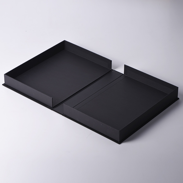 Black clamshell box