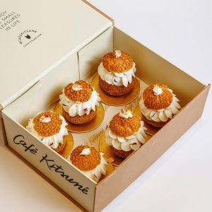 Beige printed folding box for luxury gift packaging