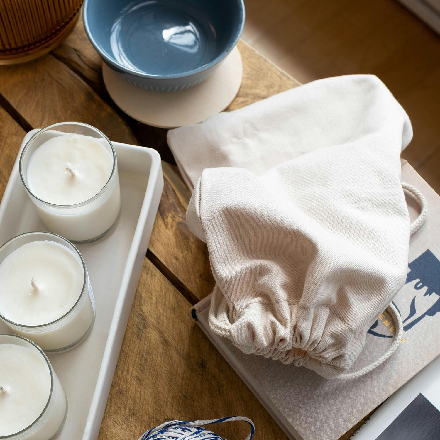 Custom Fabric Drawstring Bags with Logo